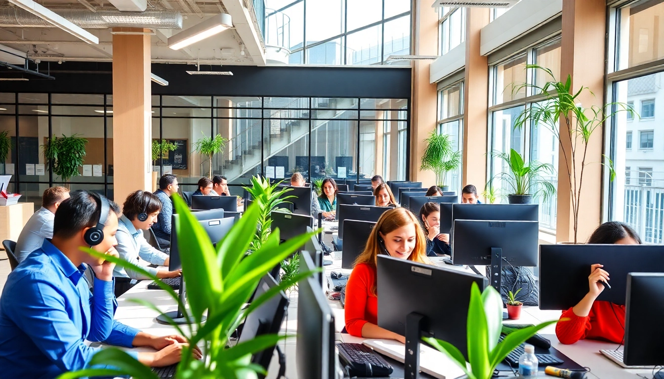 Engaged agents at tijuana call centers providing customer support and services.