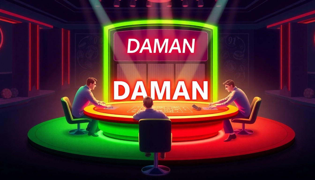 Engage in the thrilling Daman color game with vibrant red and green colors at an online casino.