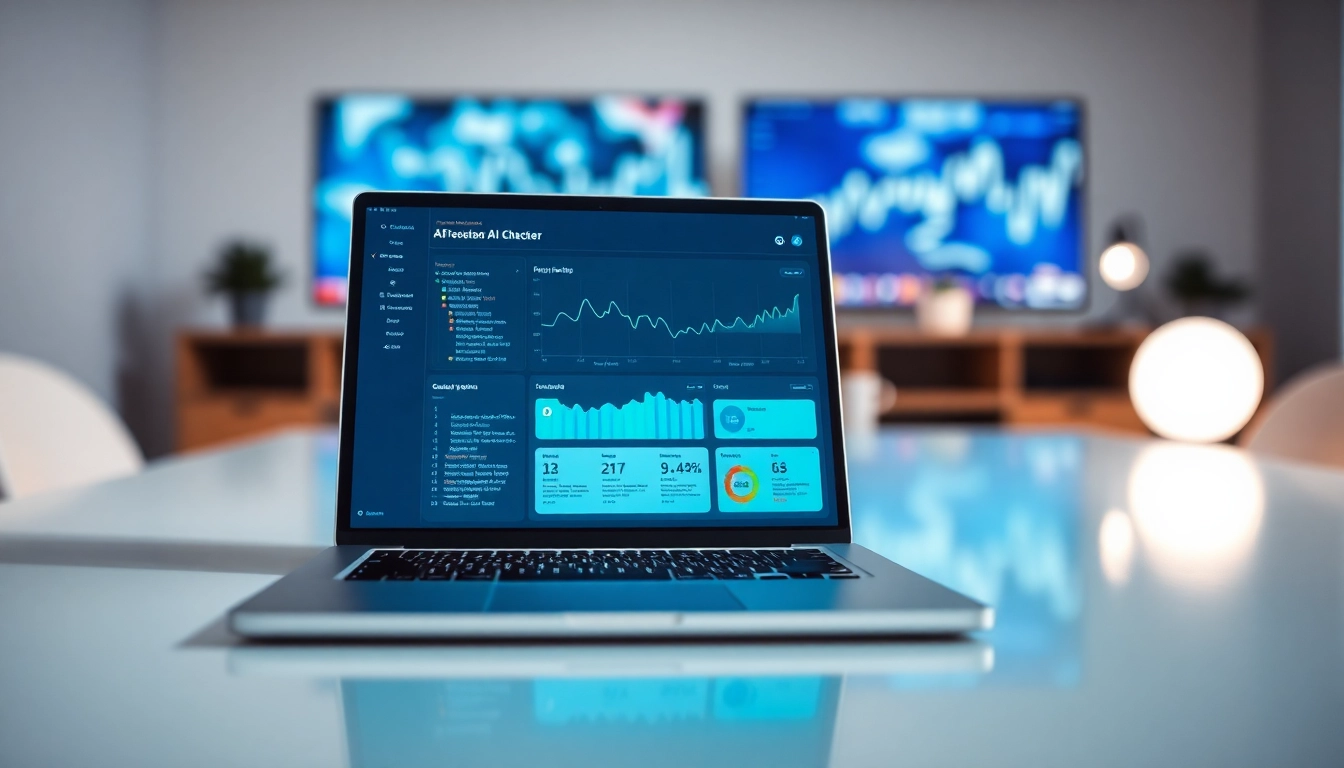 Check text with an advanced ai checker on a modern laptop interface.