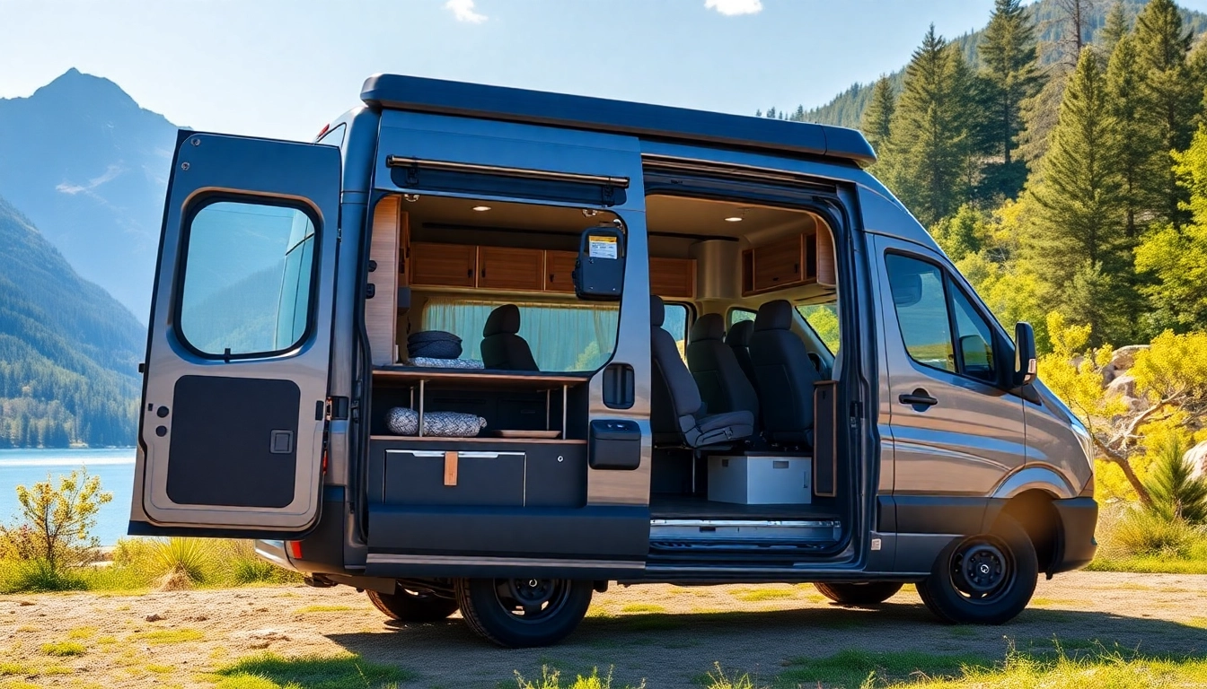 Showcasing a perfect Van in a scenic setting with bright natural lighting.