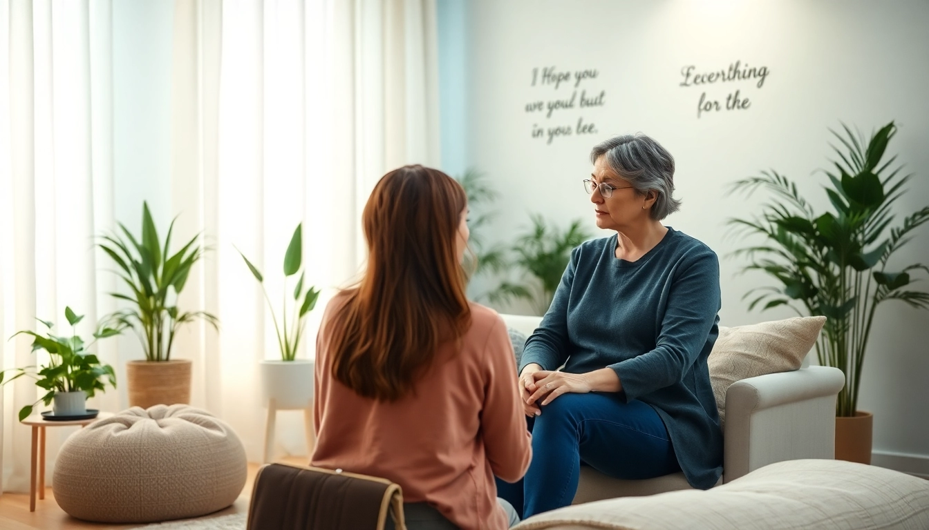 Engaging scene of postpartum depression therapy in Dubai, showing a supportive therapy session.