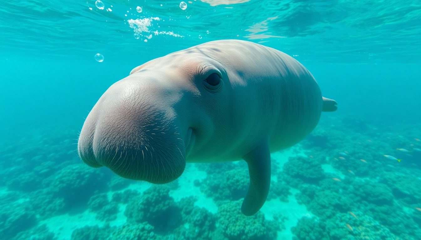 Experience manatees puerto rico swimming amidst coral reefs in serene turquoise waters.