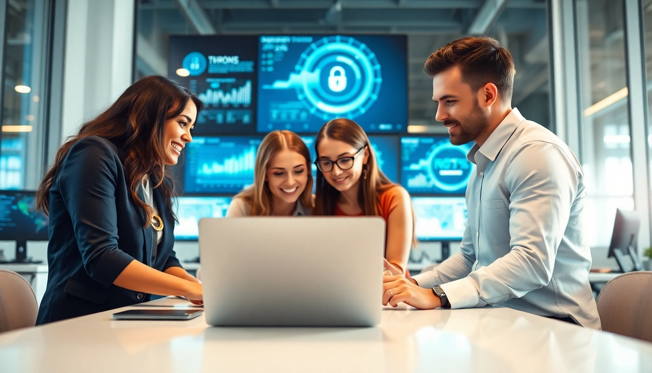 Team delivering managed it support in a modern office setting with collaborative technology.