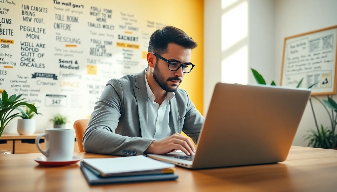 Learn how to use Funnel Scripts to write sales copy effectively, featuring a focused writer in a vibrant workspace.